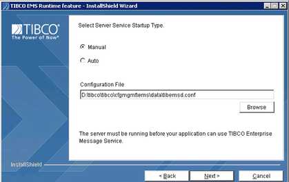 TIBCO EMS Runtime feature-installshield wizard